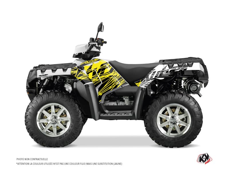 kit graphique quad polaris sportsman 1000 forest eraser fluo jaune