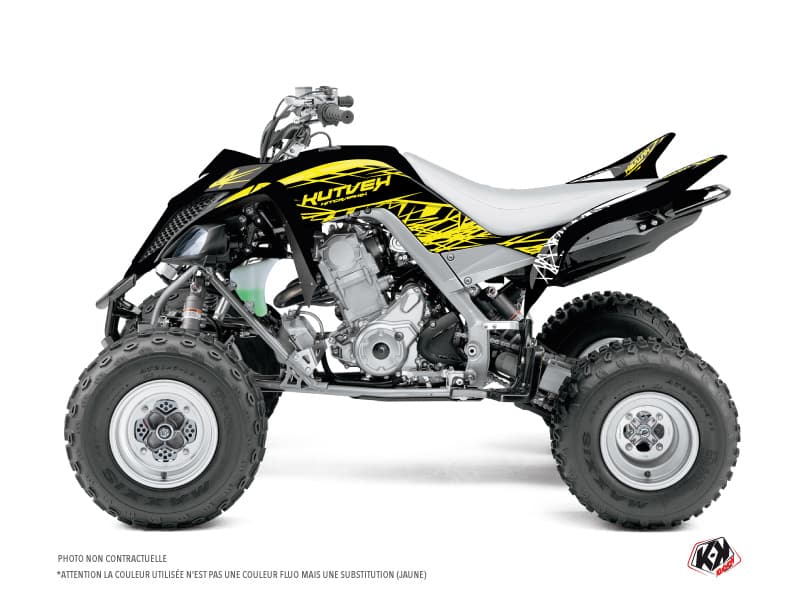 kit graphique quad yamaha raptor 660 eraser fluo jaune