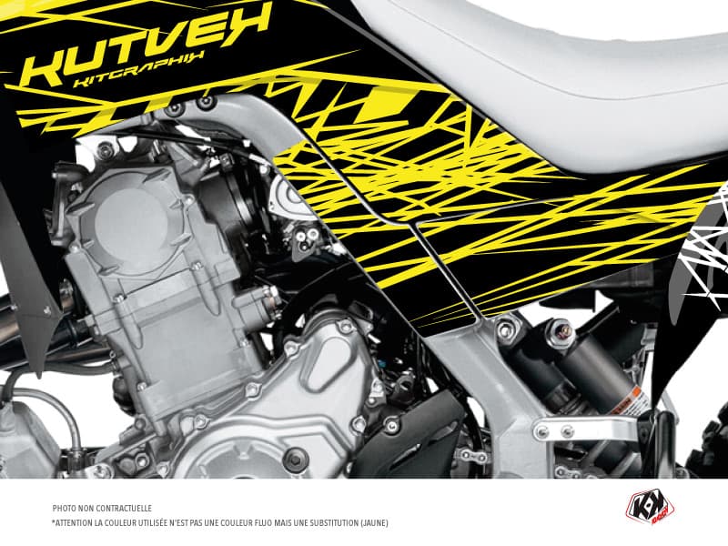 kit graphique protection de cadre quad eraser fluo yamaha 700 raptor 2013-2019 jaune x3