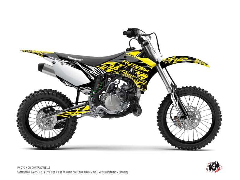 Kit graphique Moto Cross Eraser Fluo Kawasaki 85 KX Jaune