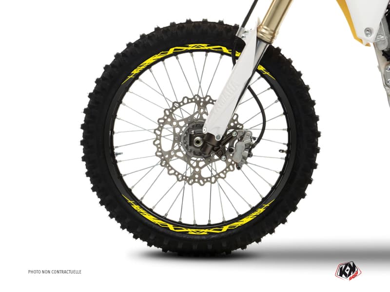 kit graphique tour de jantes motocross eraser fluo jaune | Tour de Jantes | Kutvek