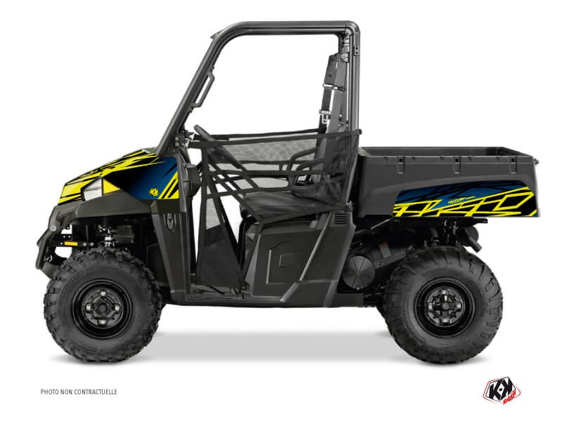 utv polaris ranger 570 eraser neon blue graphic kit