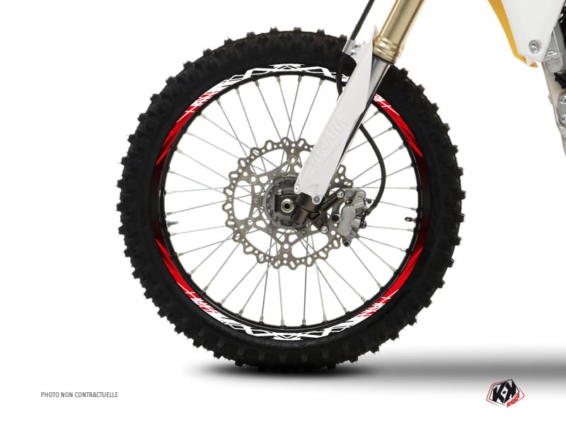 kit graphique tour de jantes motocross eraser rouge blanc | Tour de Jantes | Kutvek