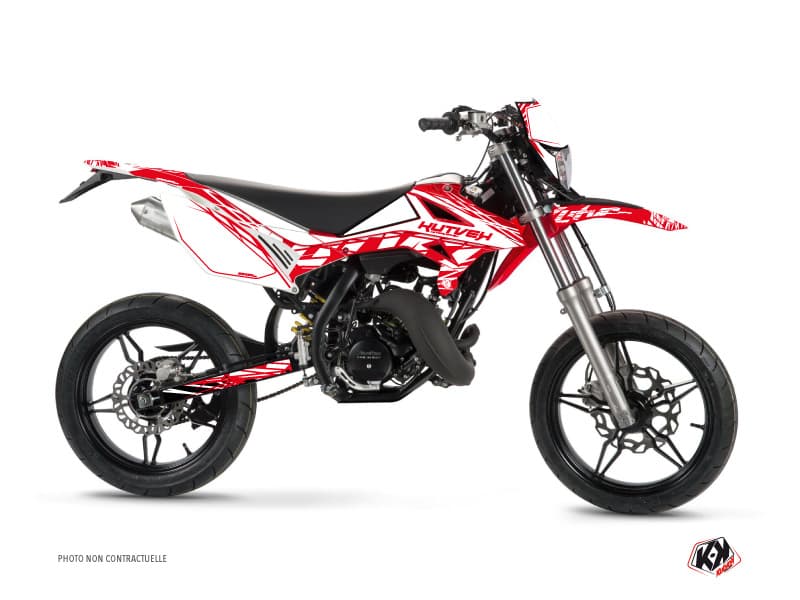 kit graphique 50cc eraser beta rr 50 motard blanc rouge | Beta | Kutvek