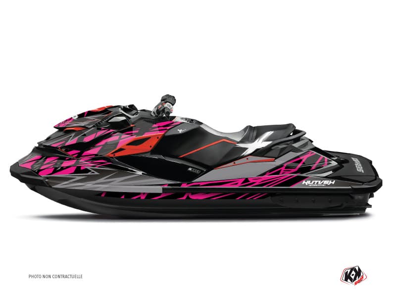 kit graphique jet ski eraser seadoo rxp 260-300-315 gris rose
