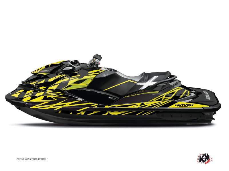 kit graphique jet ski eraser seadoo rxp 260-300-315 neon gris