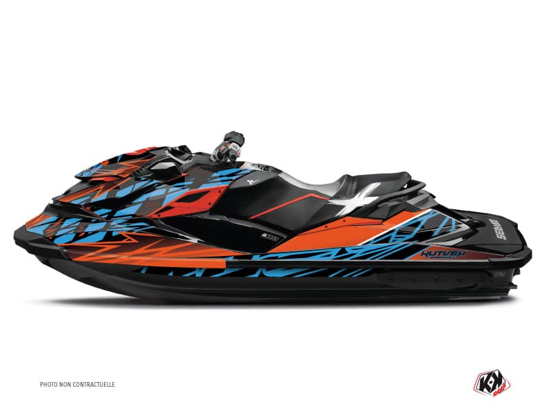 kit graphique jet ski eraser seadoo rxp 260-300-315 orange bleu