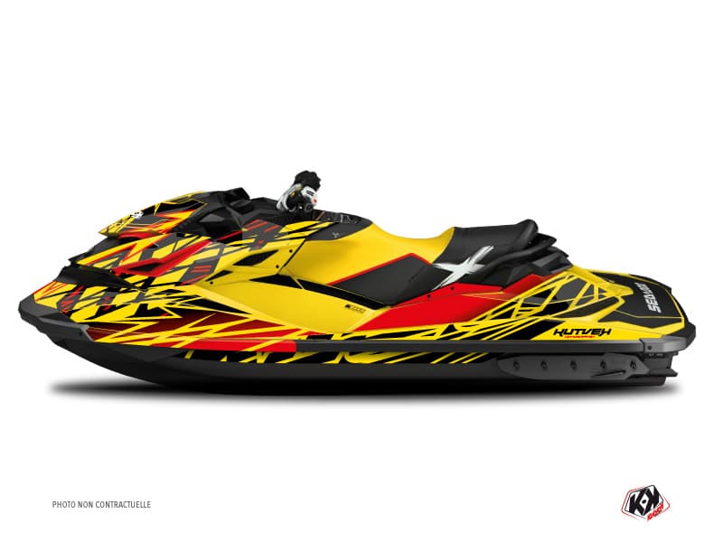 kit graphique jet ski eraser seadoo rxp 260-300-315 rouge jaune