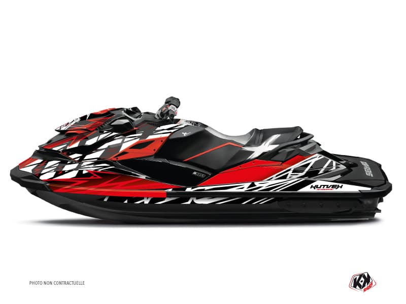 Kit graphique Jet-Ski Eraser Seadoo RXT-GTX Rouge Blanc | Seadoo | Kutvek