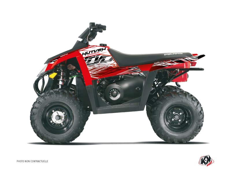 kit graphique quad polaris scrambler 500 eraser rouge-blanc