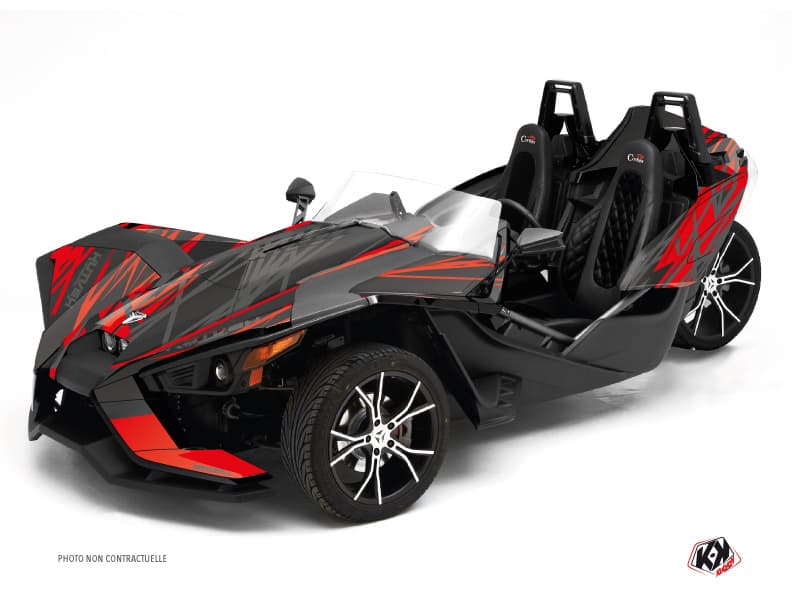 kit graphique eraser gris-rouge hybride polaris slingshot