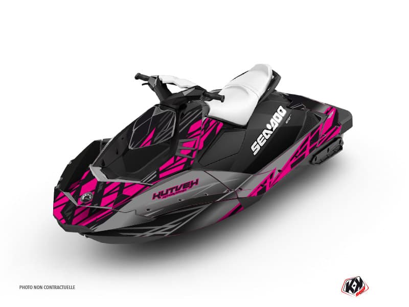 kit graphique jet-ski seadoo spark eraser gris-rose | Seadoo | Kutvek