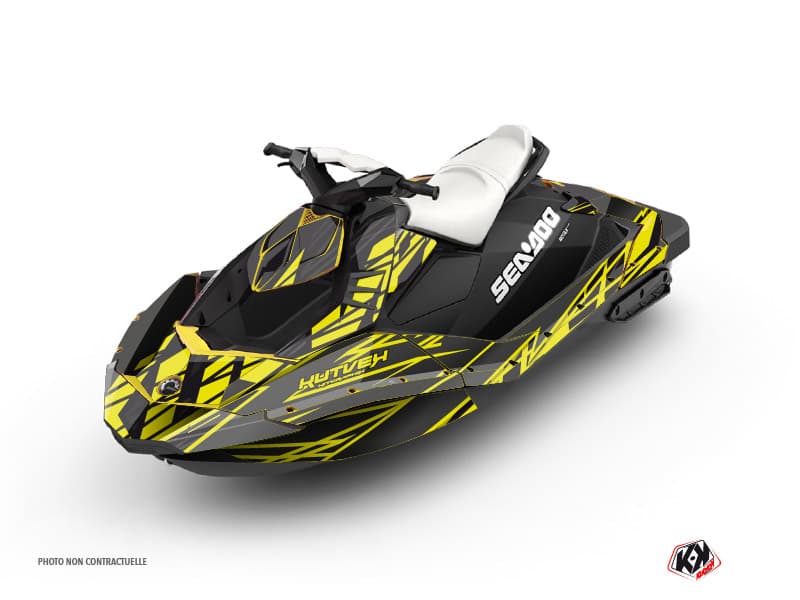 kit graphique jet-ski seadoo spark eraser neon gris | Seadoo | Kutvek