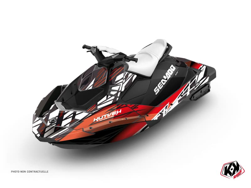 Kit graphique Jet-Ski Eraser Seadoo Spark Rouge Blanc | Seadoo | Kutvek