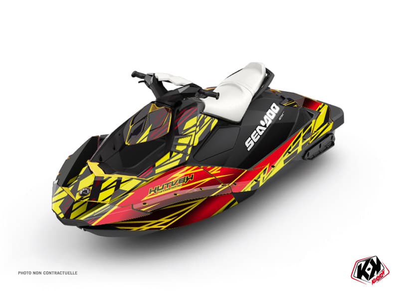 kit graphique jet-ski seadoo spark eraser rouge-jaune | Seadoo | Kutvek