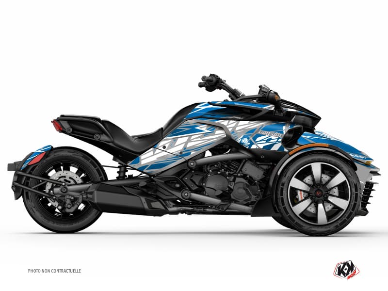 kit graphique eraser gris-bleu hybride can-am spyder f3 limited