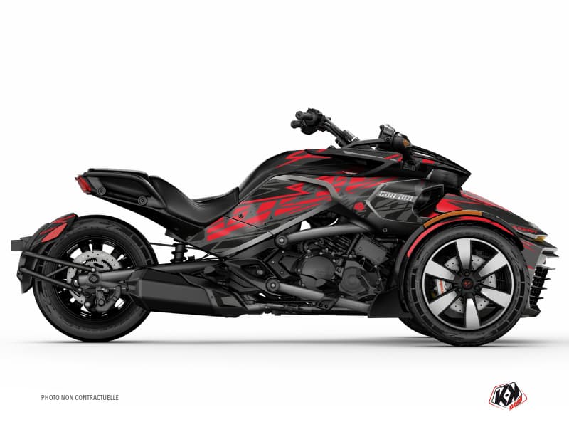 kit graphique eraser gris-rouge hybride can-am spyder f3 limited
