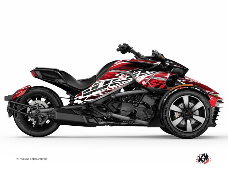 kit graphique eraser rouge-blanc hybride can-am spyder f3 t