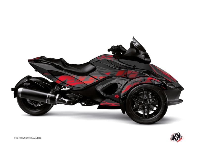 kit graphique eraser gris-rouge hybride can-am spyder rt limited