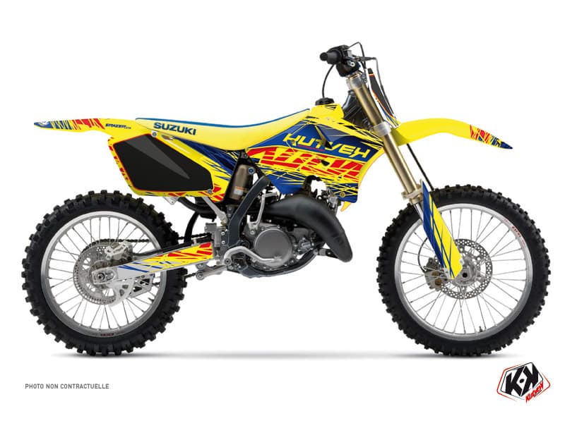 kit graphique motocross suzuki rm 125 eraser bleu-jaune | Suzuki | Kutvek