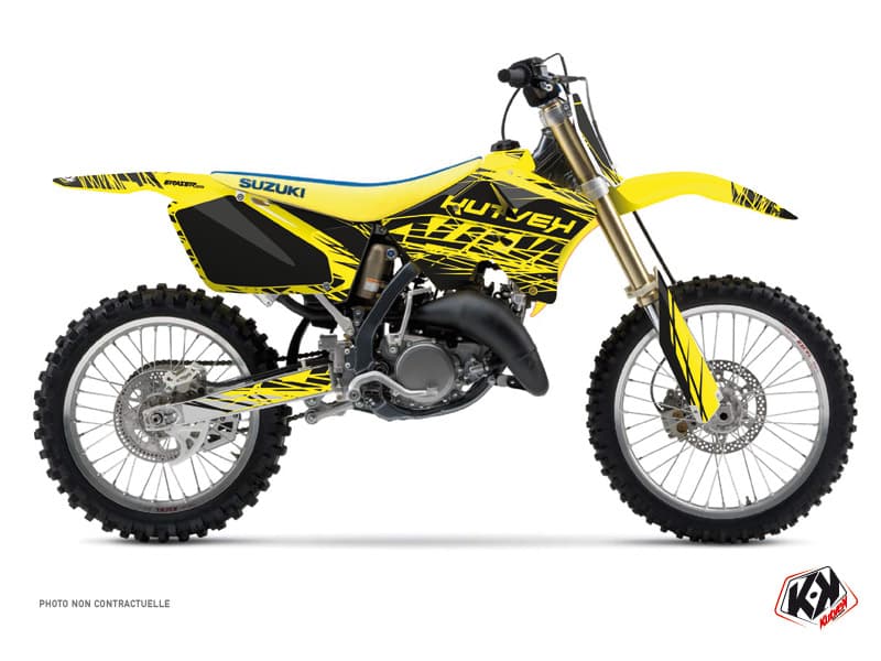 kit graphique motocross suzuki rm 125 eraser jaune-noir | Suzuki | Kutvek