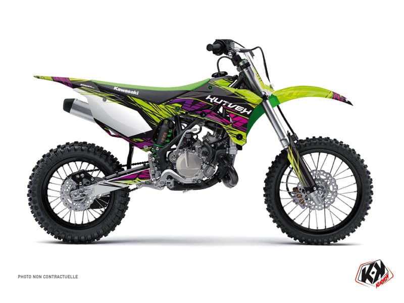 kit graphique motocross kawasaki kx 85 eraser vert
