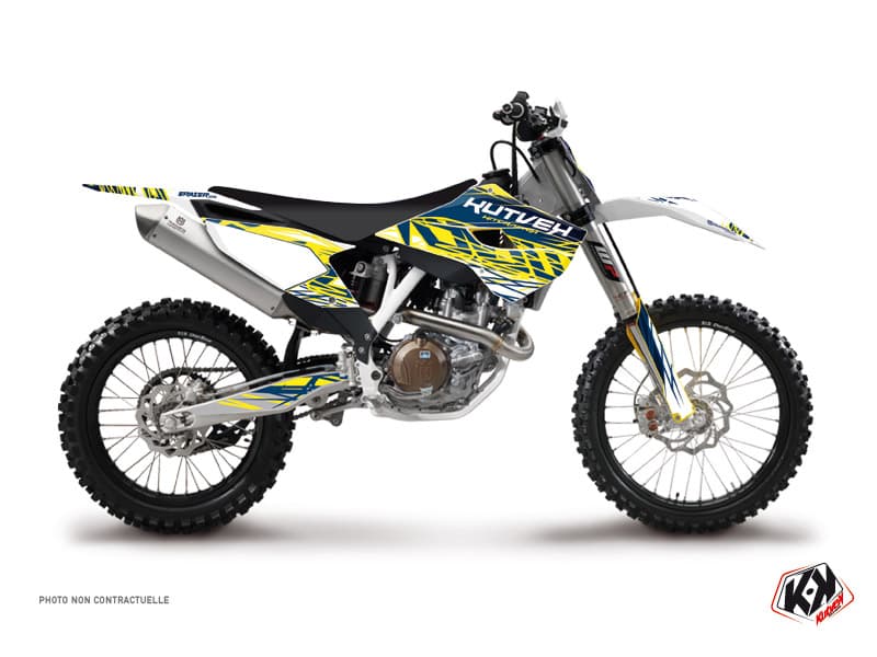 deko-set moto-cross eraser husqvarna fc 450 gelb blau