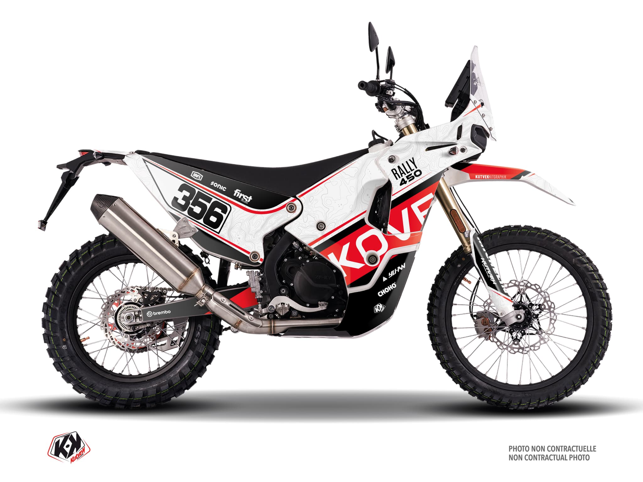 kit graphique motocross kove rally 450 errand rouge