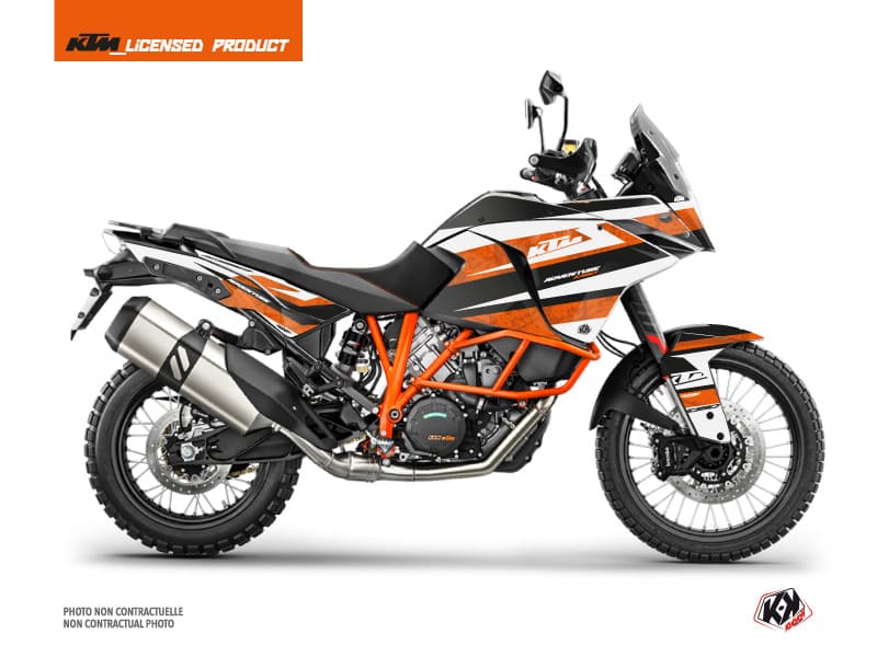 kit graphique moto ktm adventure 1090 r eskap orange-blanc