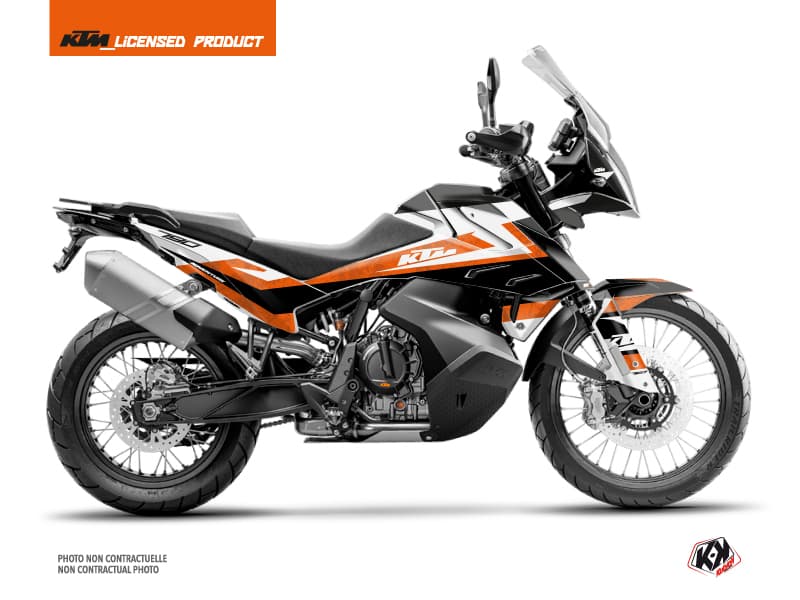 Kit Graphique Moto Eskap KTM 790 Adventure Orange Blanc