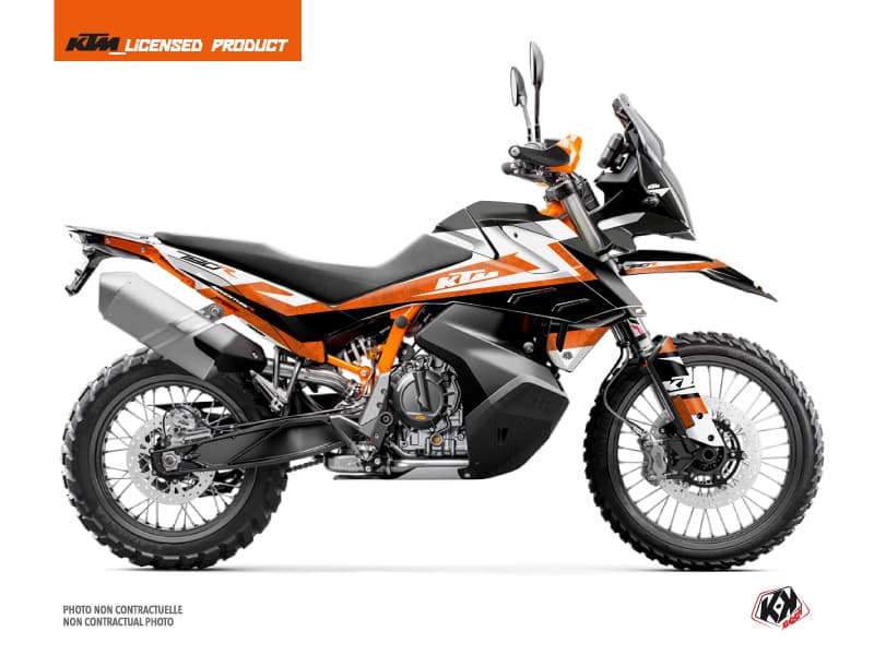 kit graphique moto ktm adventure 790 r eskap orange-blanc
