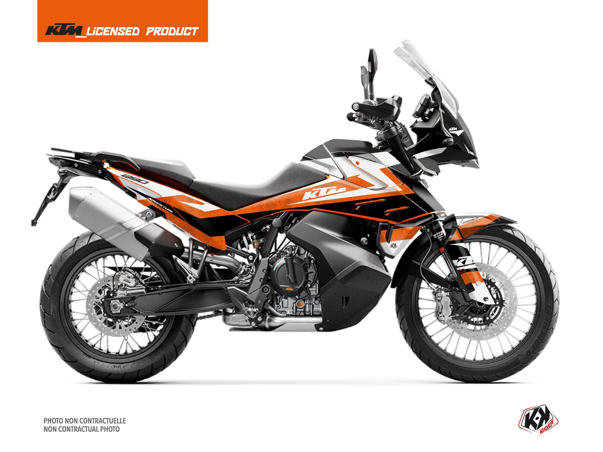 Kit Graphique Moto Eskap KTM 890 Adventure Orange Blanc