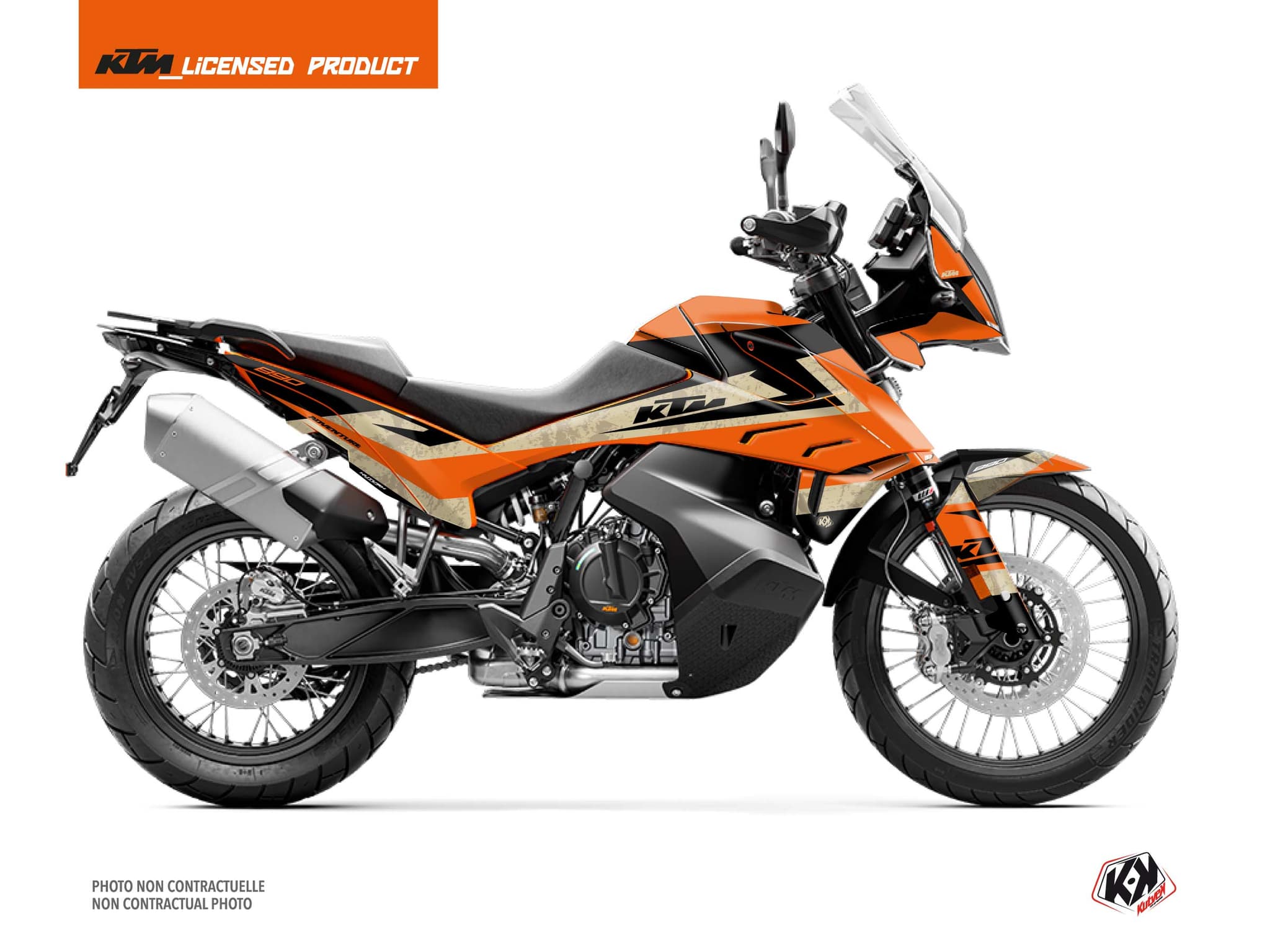 kit graphique moto ktm adventure 890 eskap orange-sable