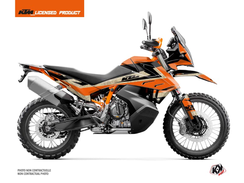 kit graphique moto ktm adventure 890 r eskap orange-sable