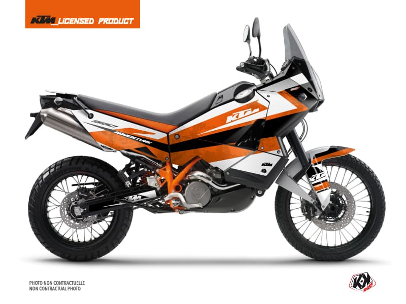 kit graphique moto ktm adventure 990 eskap orange-blanc