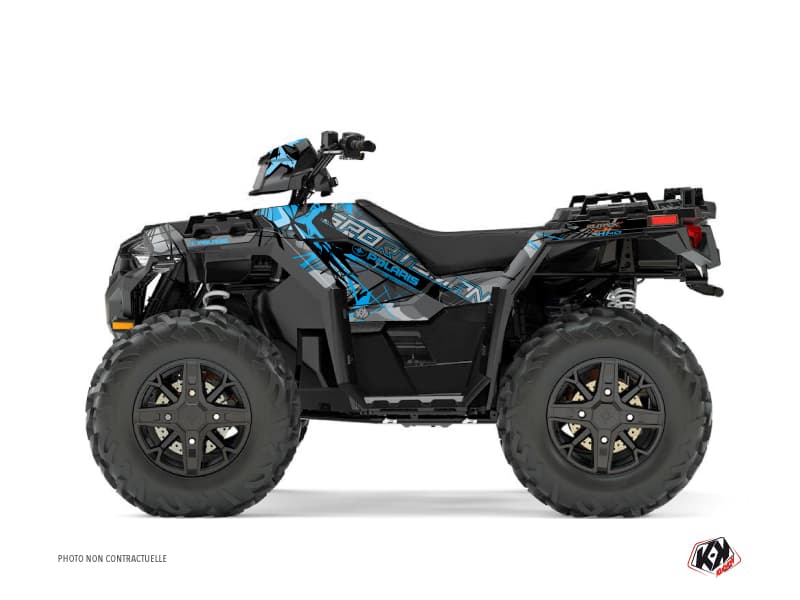 kit graphique quad polaris sportsman 1000 xp evil gris-bleu