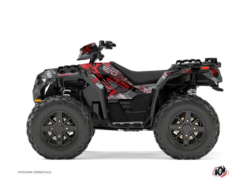 kit graphique quad polaris sportsman 1000 xp evil gris-rouge