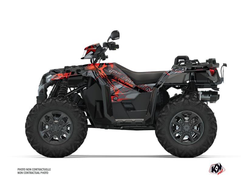 Kit graphique Quad Evil Polaris 1000 Sportsman XP S Forest Gris Rouge