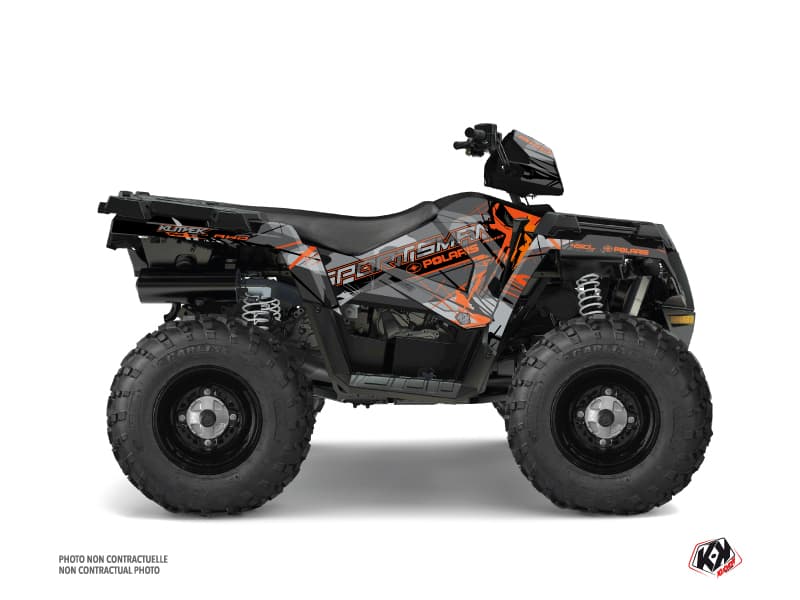 Kit Graphique Quad Evil Polaris 450 Sportsman Gris Orange | Polaris | Kutvek