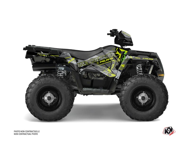 Kit Graphique Quad Evil Polaris 450 Sportsman Gris Vert