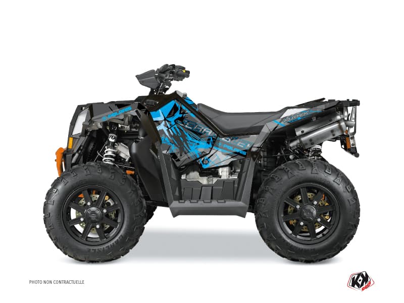 kit graphique quad polaris scrambler 1000 xp evil gris-bleu