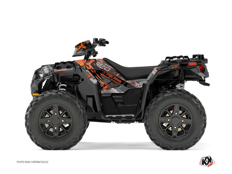 kit graphique quad evil polaris 850 sportsman forest gris orange