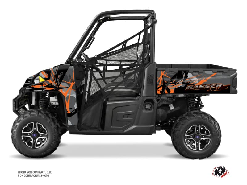 utv polaris ranger 900 xp evil grey-orange graphic kit