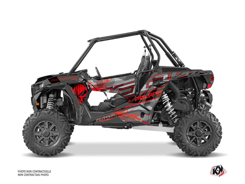 kit graphique ssv polaris rzr xp 1000 evil gris-rouge