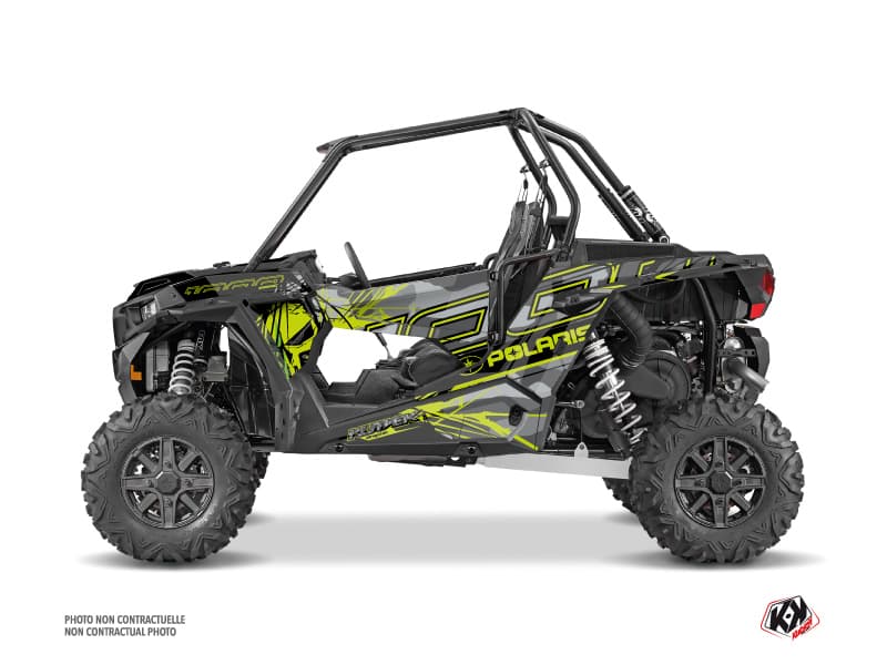kit graphique ssv polaris rzr xp 1000 evil gris-vert