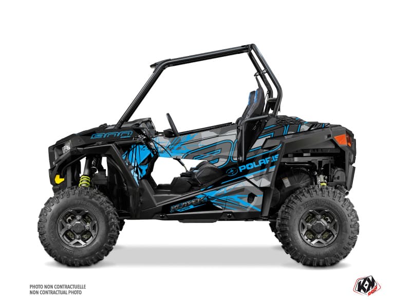 kit graphique ssv polaris rzr s 900 evil gris-bleu
