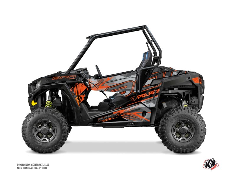 kit graphique ssv polaris rzr s 900 evil gris-orange