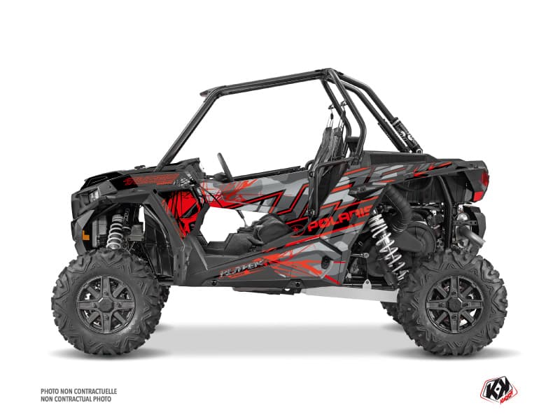 kit graphique ssv polaris rzr xp turbo evil gris-rouge