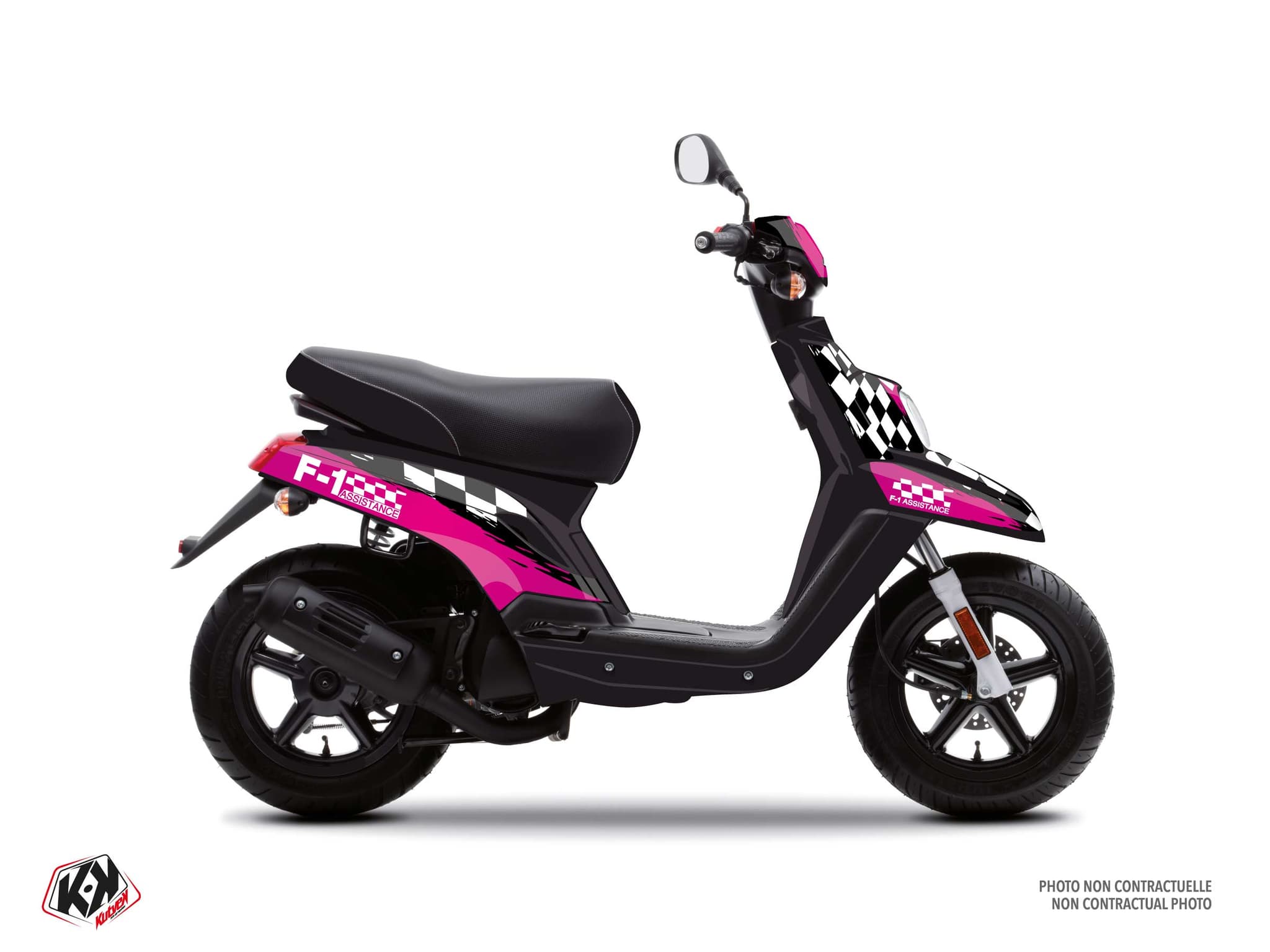 kit graphique scooter f1 assistance mbk booster rose