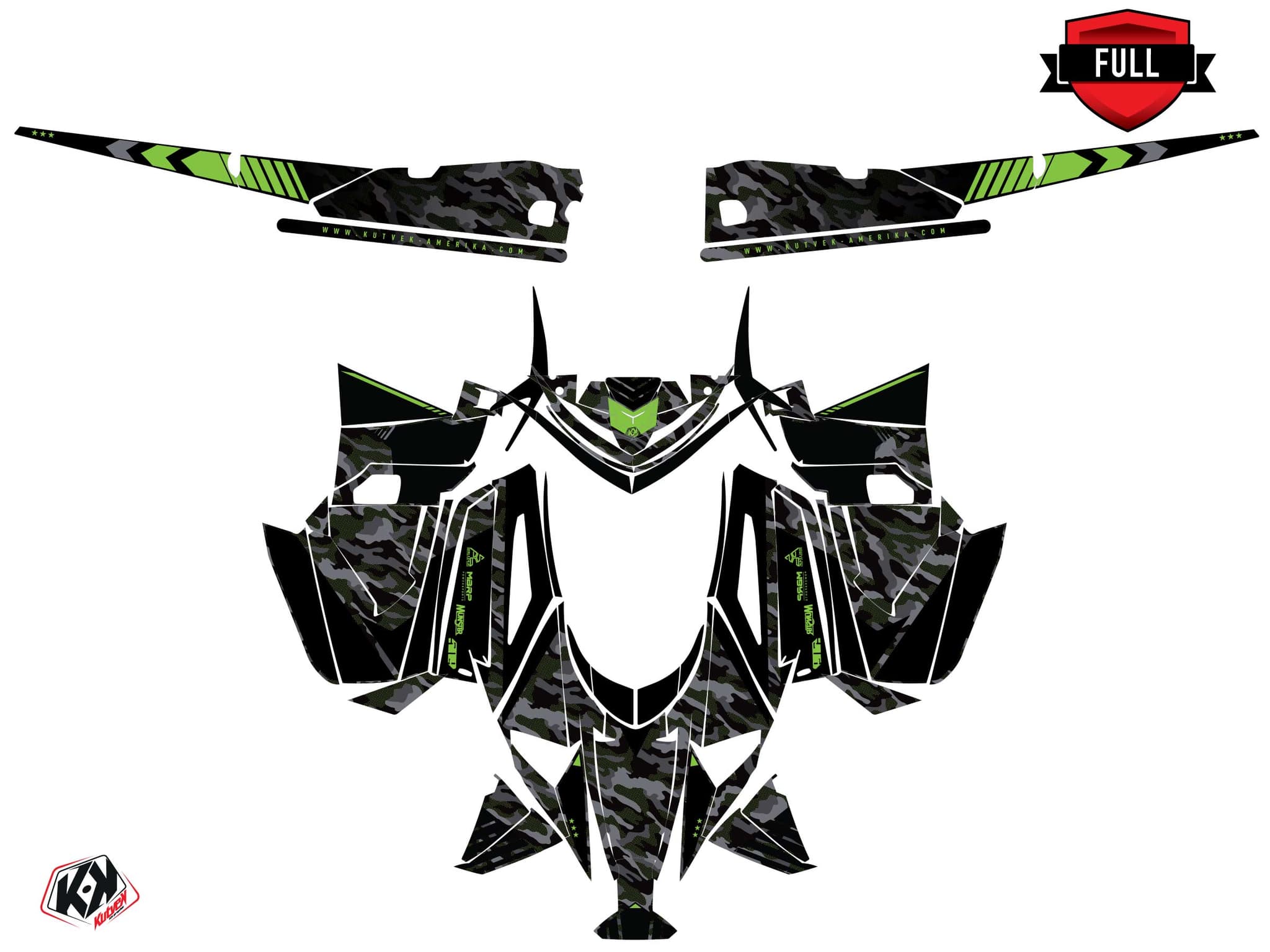 Kit graphique Motoneige ARCTIC CAT CROSSFIRE FACEOFF Vert | Arctic Cat | Kutvek